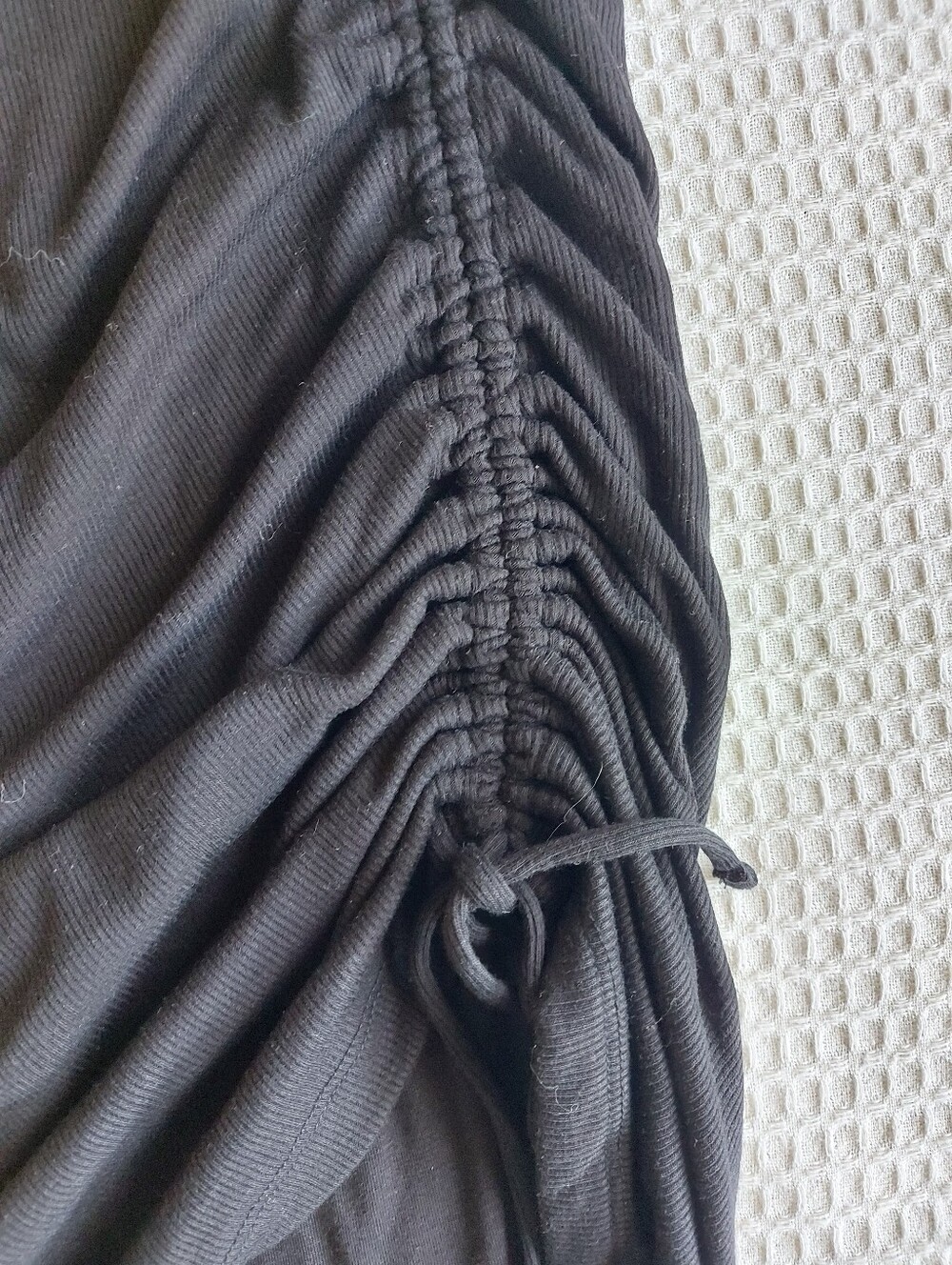 Black Ruched Side Racerback Tank Dress - Picture 4 of 6